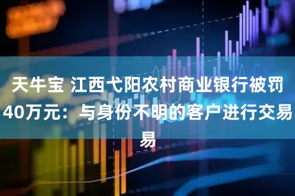 天牛宝 江西弋阳农村商业银行被罚40万元：与身份不明的客户进行交易